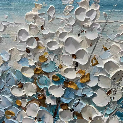 BUYARTVIEW Ocean Breeze – Impasto Seascape Oil Painting in Blue and White - image 3