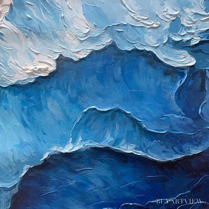 BUYARTVIEW Ocean Whispers – Textured Seascape Painting, Ocean Waves, Blue and White, Living Room, Bedroom - image 6