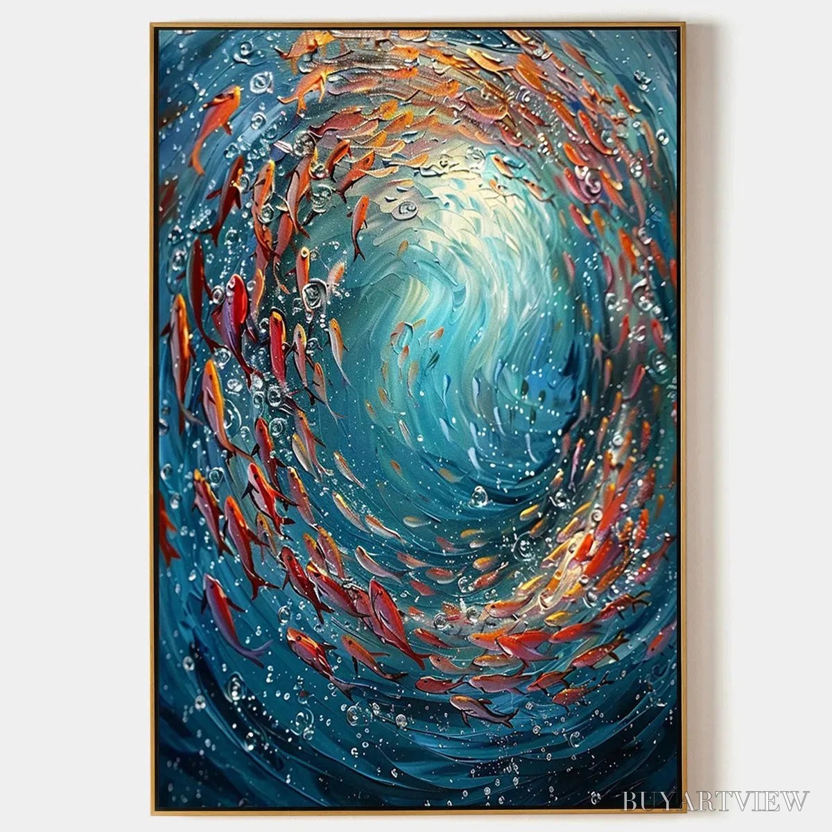 BUYARTVIEW Coral Dance – Vibrant Underwater Fish Oil Painting - image 1