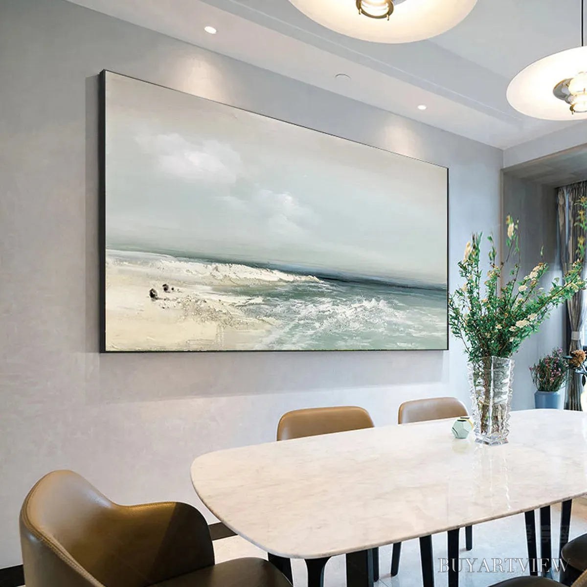 BUYARTVIEW Coastal Whispers – Tranquil Beach Landscape Oil Painting - image 2