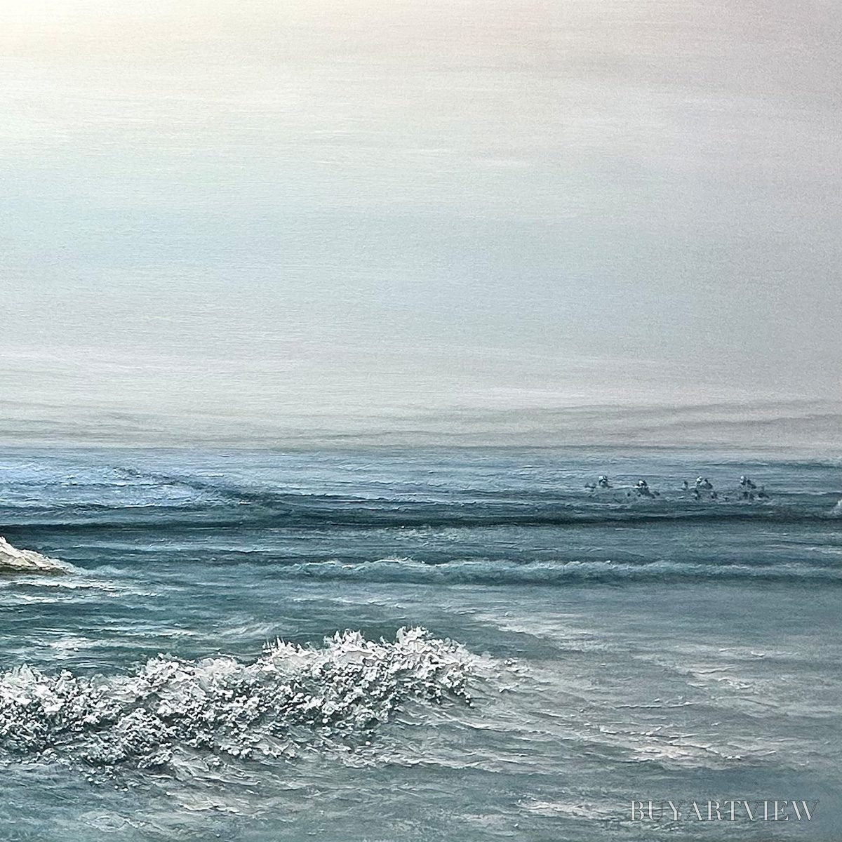 BUYARTVIEW Coastal Whispers – Tranquil Beach Landscape Oil Painting - image 3