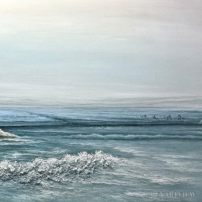 BUYARTVIEW Coastal Whispers – Tranquil Beach Landscape Oil Painting - image 3