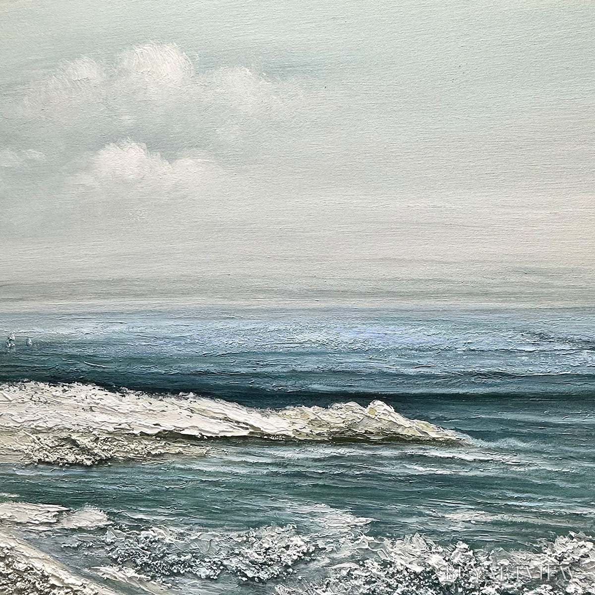 BUYARTVIEW Coastal Whispers – Tranquil Beach Landscape Oil Painting - image 6