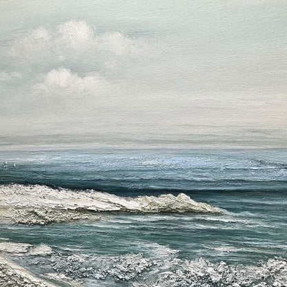 BUYARTVIEW Coastal Whispers – Tranquil Beach Landscape Oil Painting - image 6