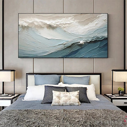 BUYARTVIEW Oceanic Symphony – Textured Abstract Wave Oil Painting - image 4