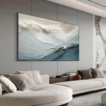 BUYARTVIEW Oceanic Symphony – Textured Abstract Wave Oil Painting - image 6
