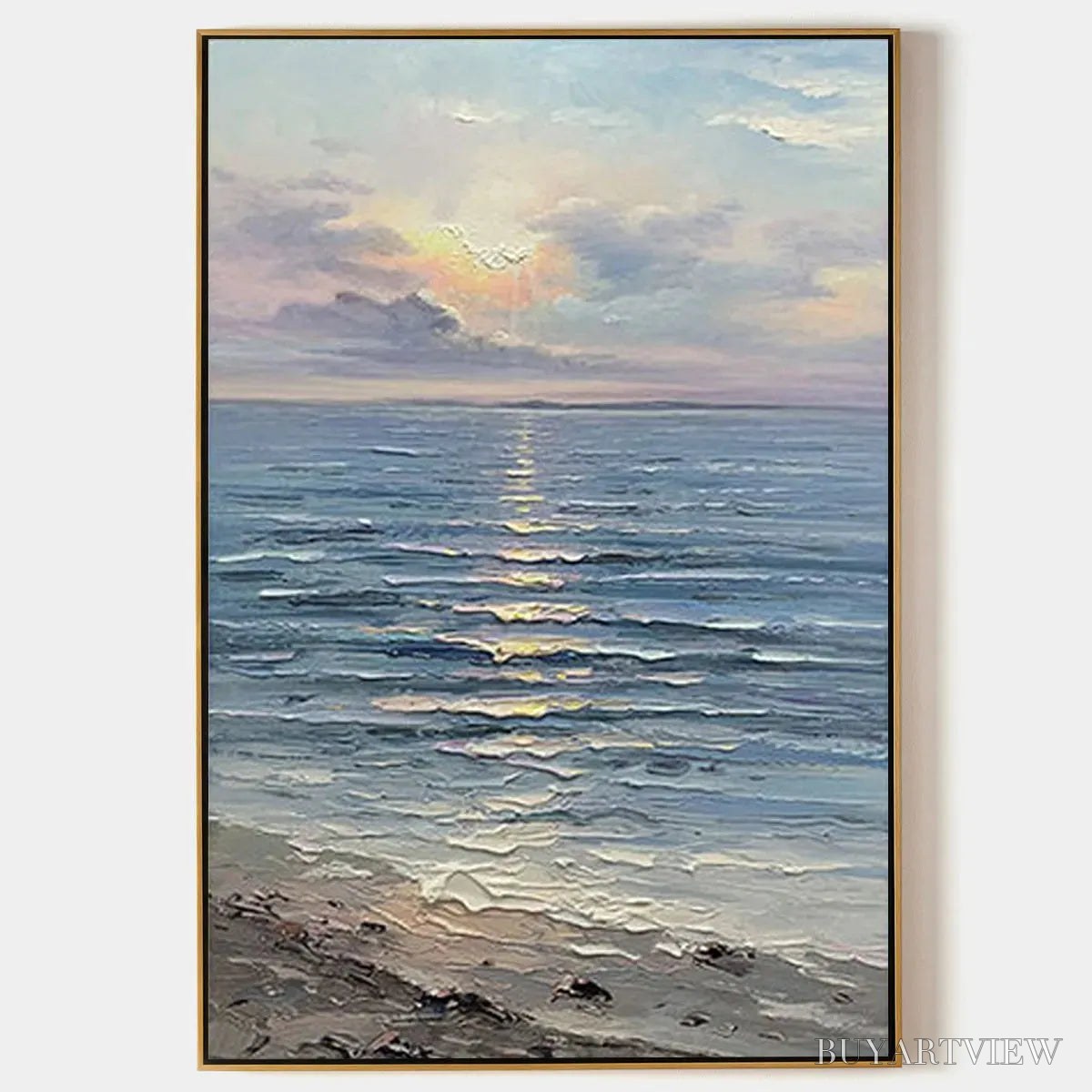 BUYARTVIEW Serene Seascape – Vertical Ocean Painting - image 1