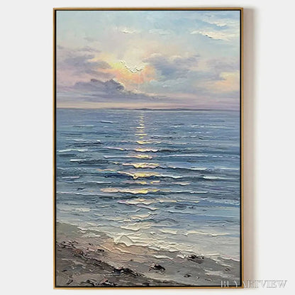 BUYARTVIEW Serene Seascape – Vertical Ocean Painting - image 1