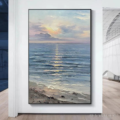 BUYARTVIEW Serene Seascape – Vertical Ocean Painting - image 2