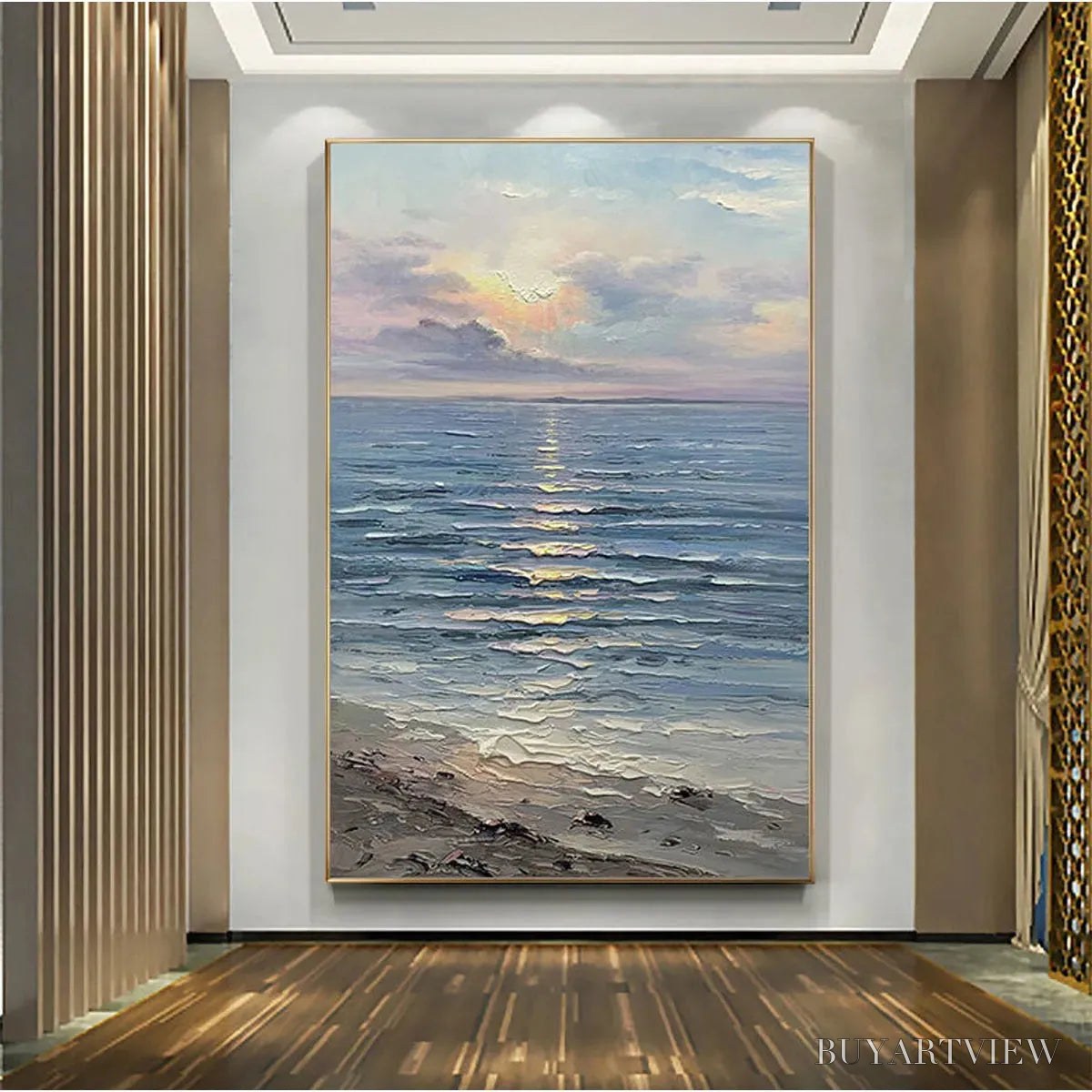 BUYARTVIEW Serene Seascape – Vertical Ocean Painting - image 4
