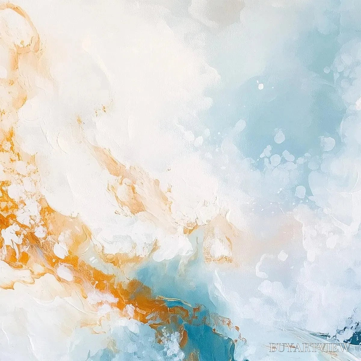 BUYARTVIEW Aquamarine Crest – Panoramic Abstract Ocean Wave Painting - image 4