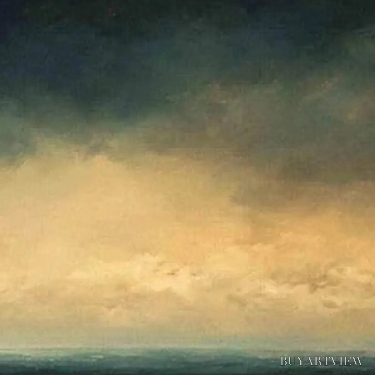 BUYARTVIEW Golden Clouds Panoramic – Seascape Painting, Panoramic , Coastal Decor - image 3