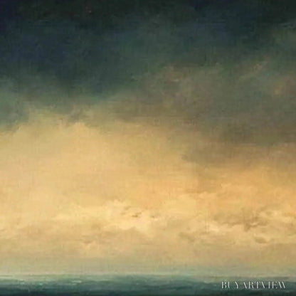 BUYARTVIEW Golden Clouds Panoramic – Seascape Painting, Panoramic , Coastal Decor - image 3