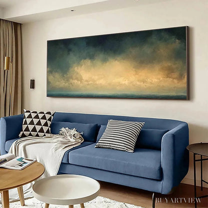 BUYARTVIEW Golden Clouds Panoramic – Seascape Painting, Panoramic , Coastal Decor - image 4