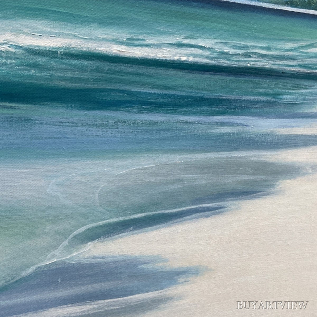 BUYARTVIEW Turquoise Dream Panoramic – Beach Painting, Panoramic , Coastal Decor - image 3