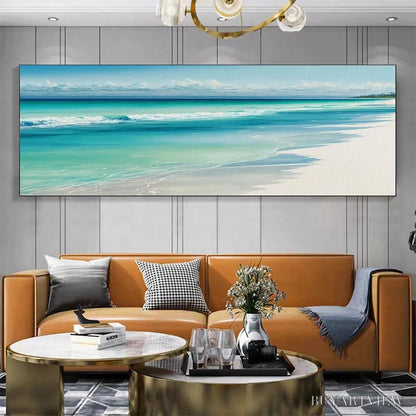 BUYARTVIEW Turquoise Dream Panoramic – Beach Painting, Panoramic , Coastal Decor - image 6