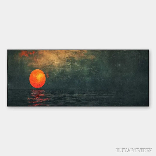 BUYARTVIEW Blood Moon Panoramic – Sunset Painting, Panoramic - image 1