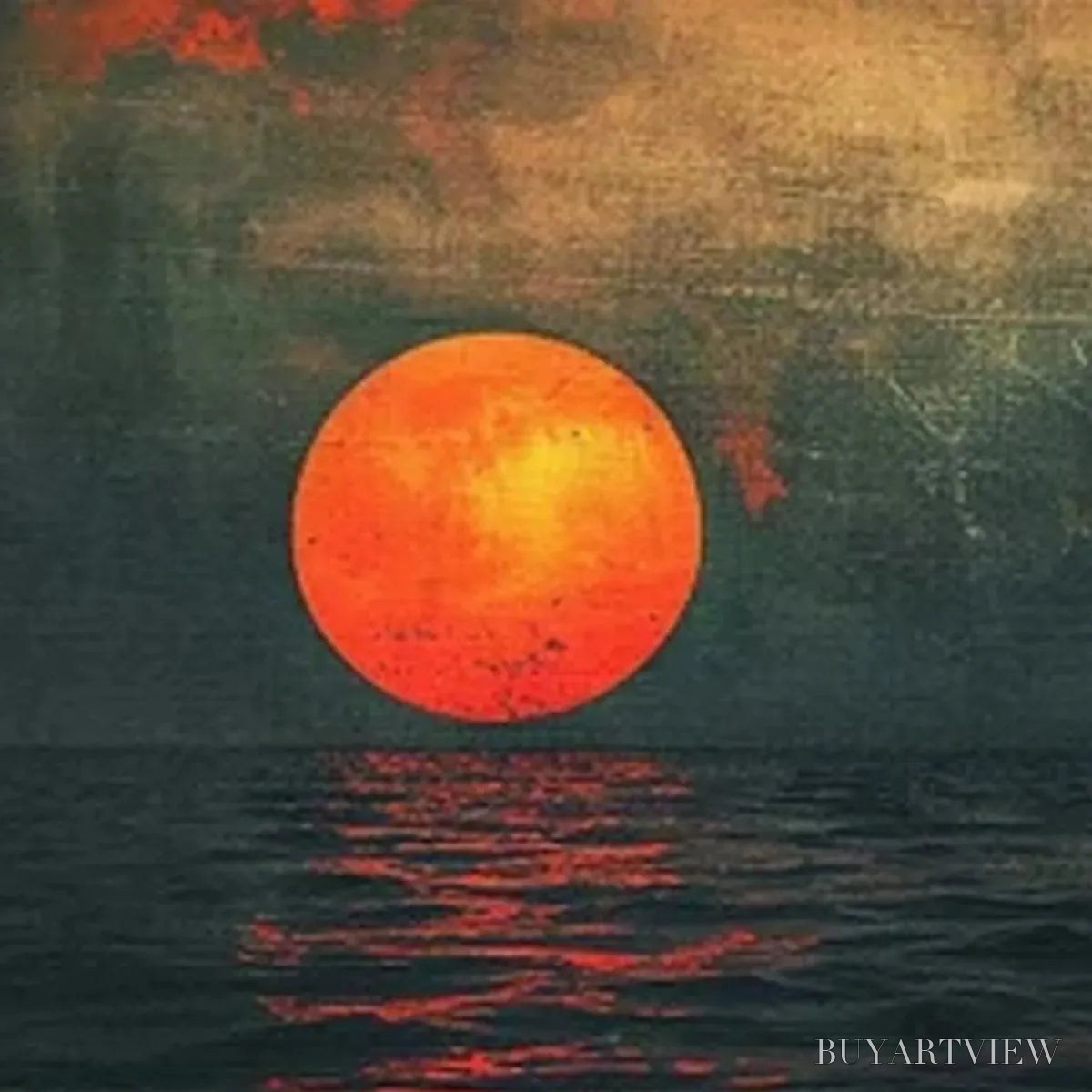 BUYARTVIEW Blood Moon Panoramic – Sunset Painting, Panoramic - image 3