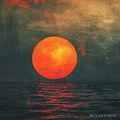 BUYARTVIEW Blood Moon Panoramic – Sunset Painting, Panoramic - image 3