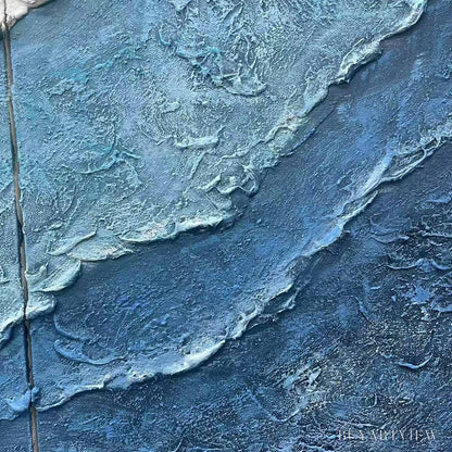 BUYARTVIEW Textured Oceanscape Triptych – Textured Abstract Painting Set of 3 - image 3