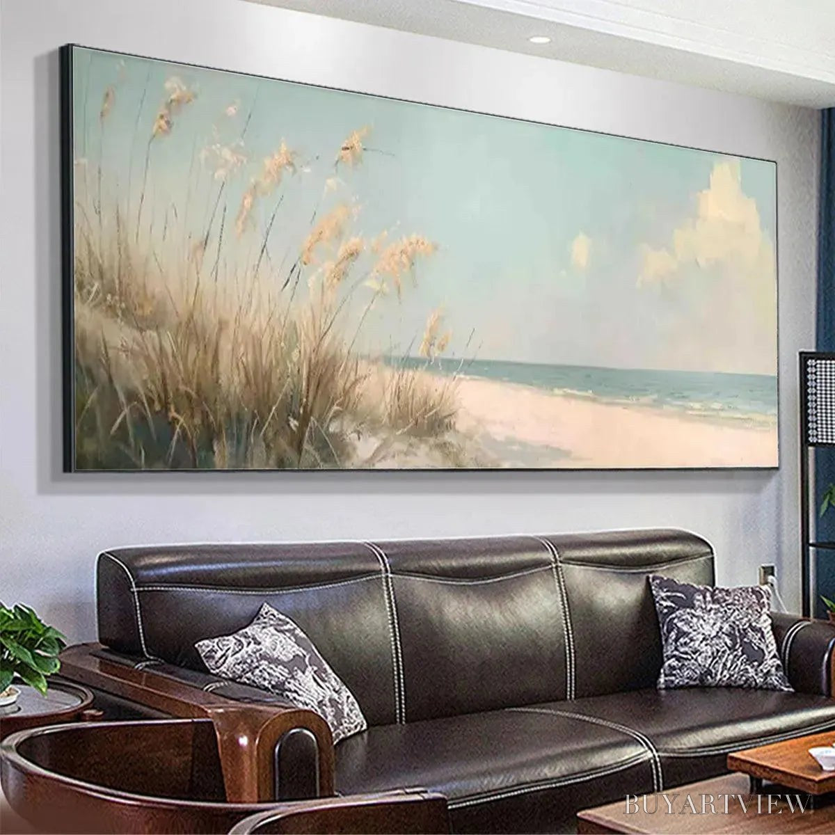 BUYARTVIEW Beach Grass Panoramic – Beach Painting, Panoramic - image 5