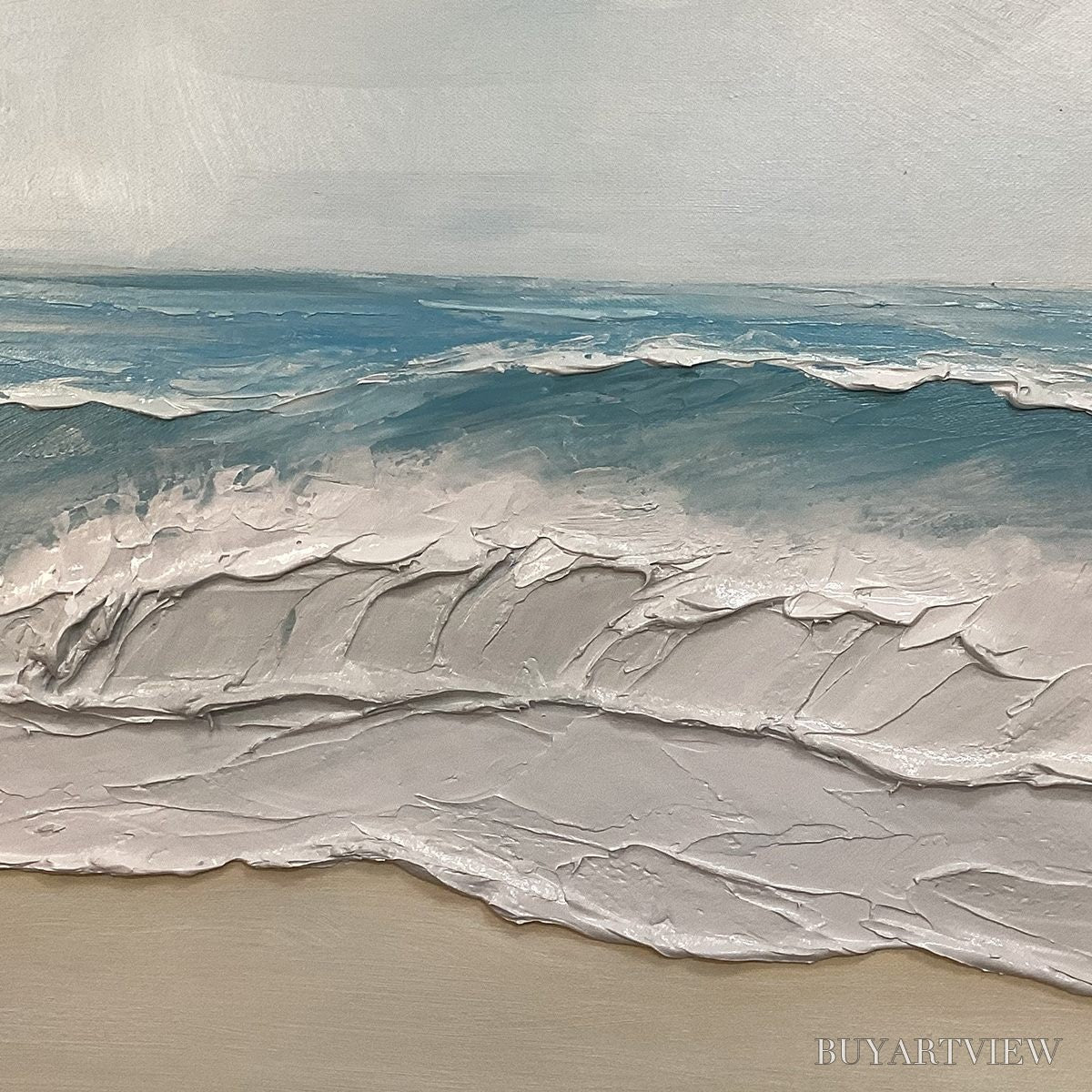 BUYARTVIEW Ocean Waves Panoramic – Panoramic Ocean Painting, Beach - image 5