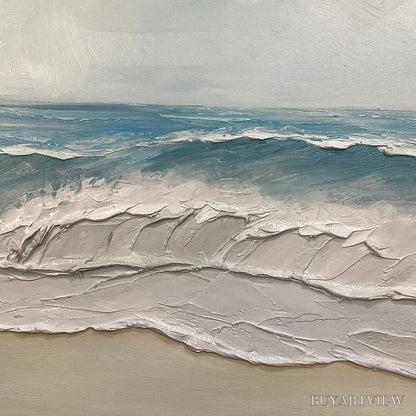 BUYARTVIEW Ocean Waves Panoramic – Panoramic Ocean Painting, Beach - image 5