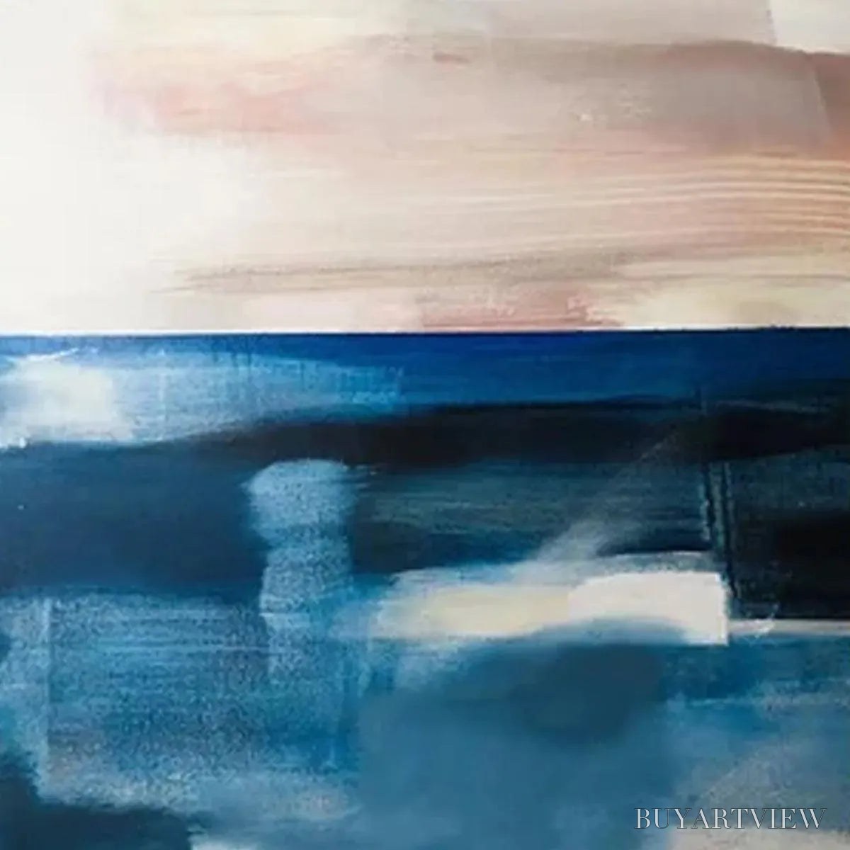 BUYARTVIEW Abstract Ocean Diptych – Abstract Seascape Painting Set of 2, Vertical - image 3
