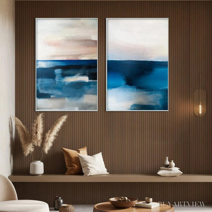 BUYARTVIEW Abstract Ocean Diptych – Abstract Seascape Painting Set of 2, Vertical - image 4