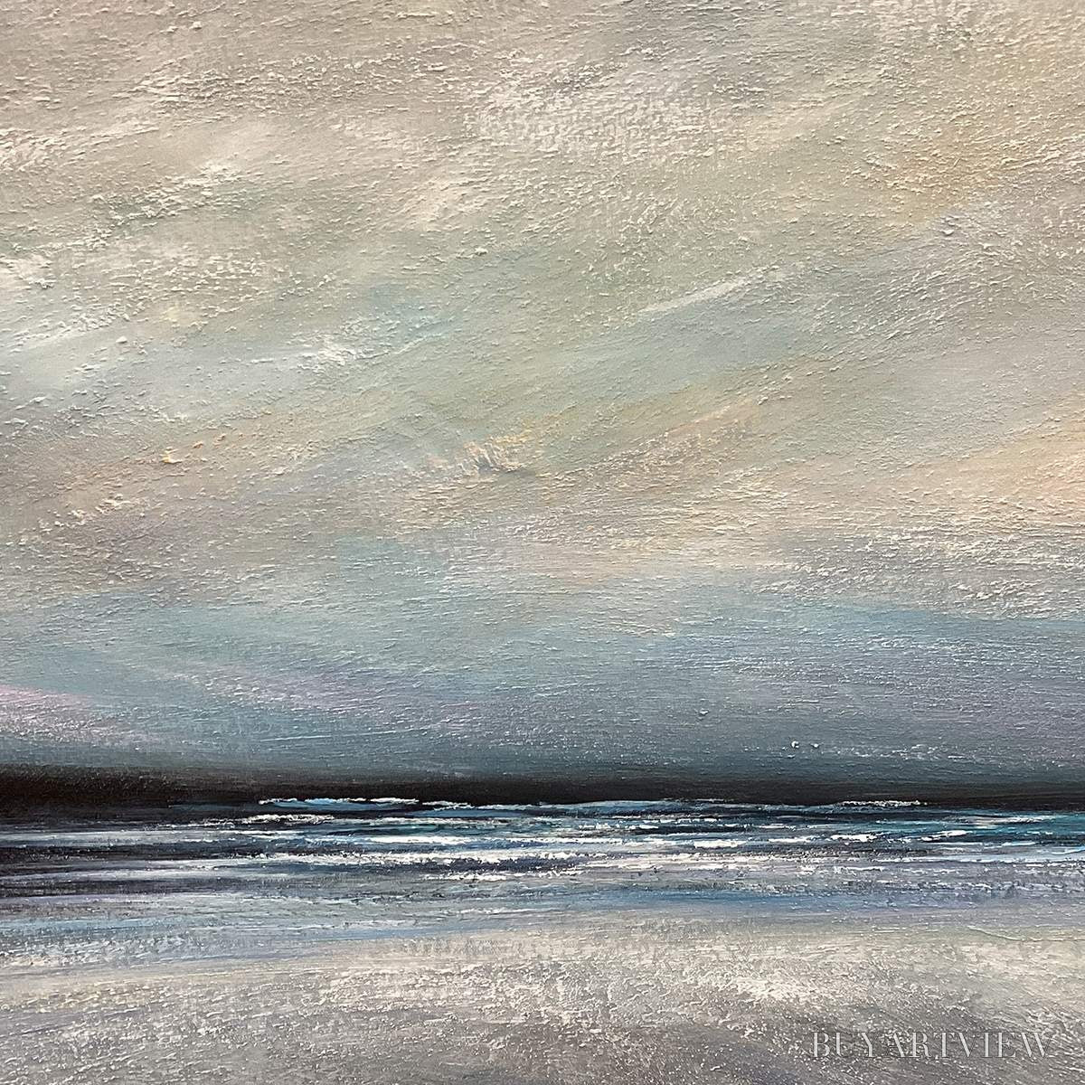 BUYARTVIEW Twilight Coast – Panoramic Coastal Landscape Painting, Horizontal - image 3