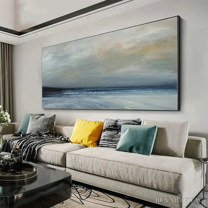 BUYARTVIEW Twilight Coast – Panoramic Coastal Landscape Painting, Horizontal - image 4