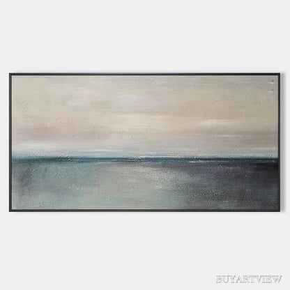 BUYARTVIEW Serene Horizon – Panoramic Seascape Painting, Horizontal - image 1