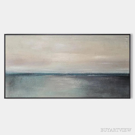 BUYARTVIEW Serene Horizon – Panoramic Seascape Painting, Horizontal - image 1