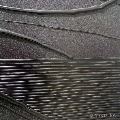 BUYARTVIEW Black Textured Waves – Minimalist Textured Painting - image 6