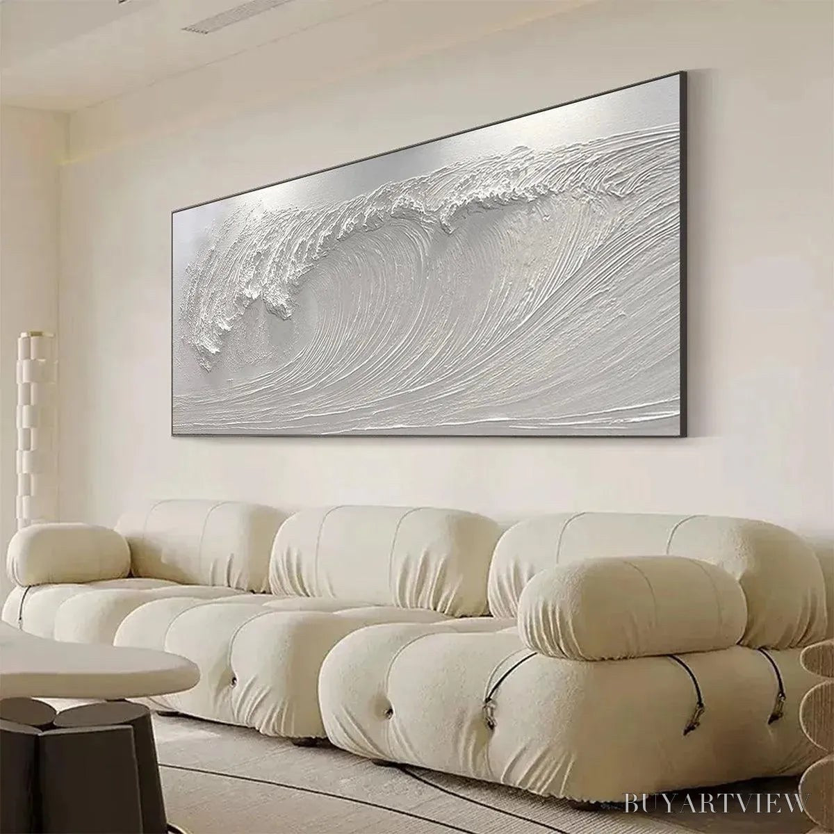 BUYARTVIEW Frozen Tide – Textured White Wave Painting - image 5
