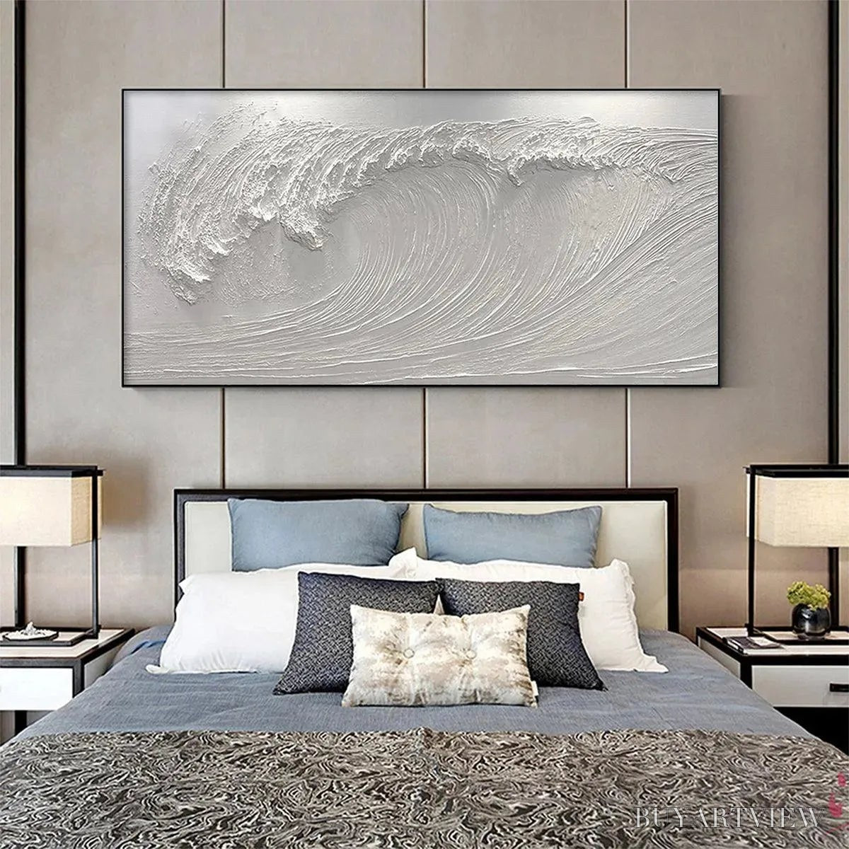 BUYARTVIEW Frozen Tide – Textured White Wave Painting - image 6