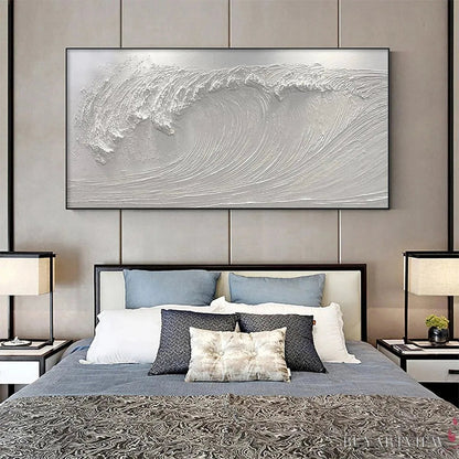 BUYARTVIEW Frozen Tide – Textured White Wave Painting - image 6