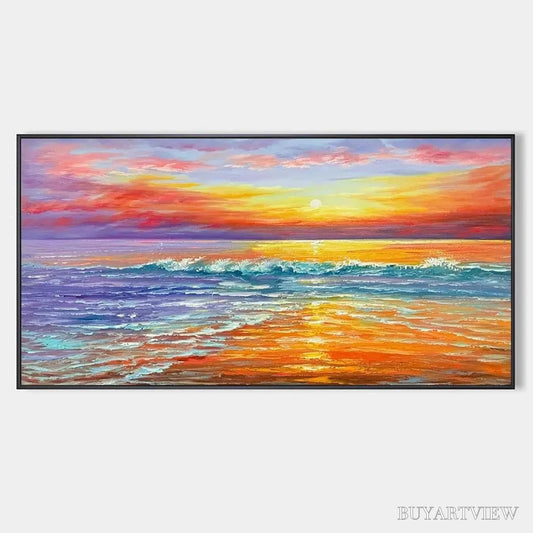 BUYARTVIEW Tropical Sunset Beach – Vibrant Coastal Painting - image 1