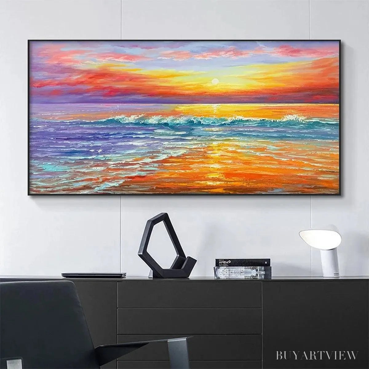 BUYARTVIEW Tropical Sunset Beach – Vibrant Coastal Painting - image 2
