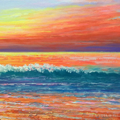 BUYARTVIEW Tropical Sunset Beach – Vibrant Coastal Painting - image 3