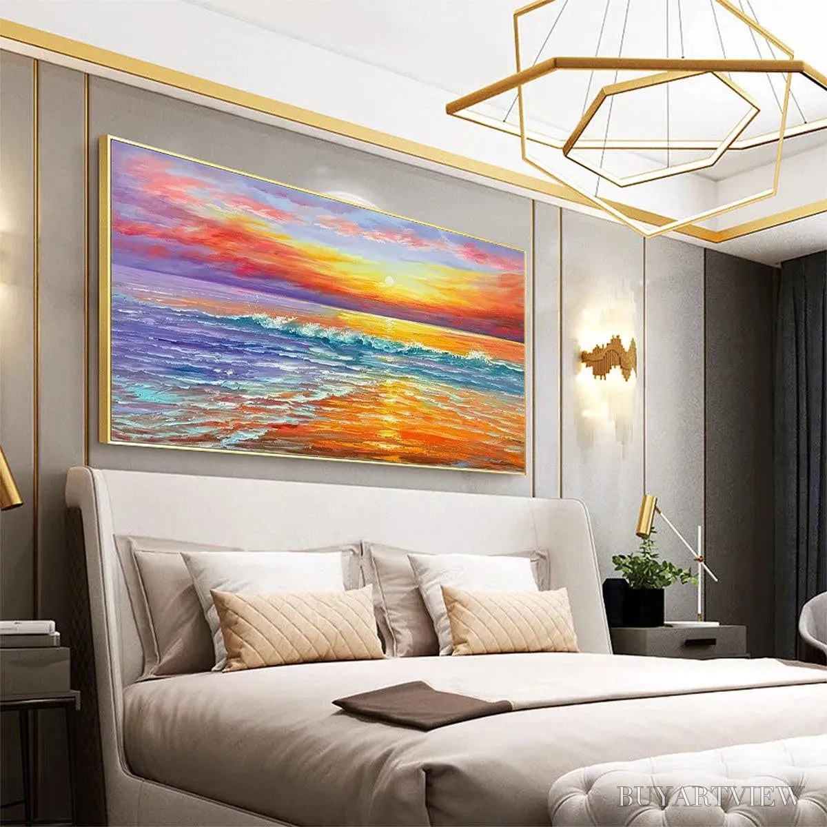 BUYARTVIEW Tropical Sunset Beach – Vibrant Coastal Painting - image 4