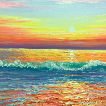 BUYARTVIEW Tropical Sunset Beach – Vibrant Coastal Painting - image 5