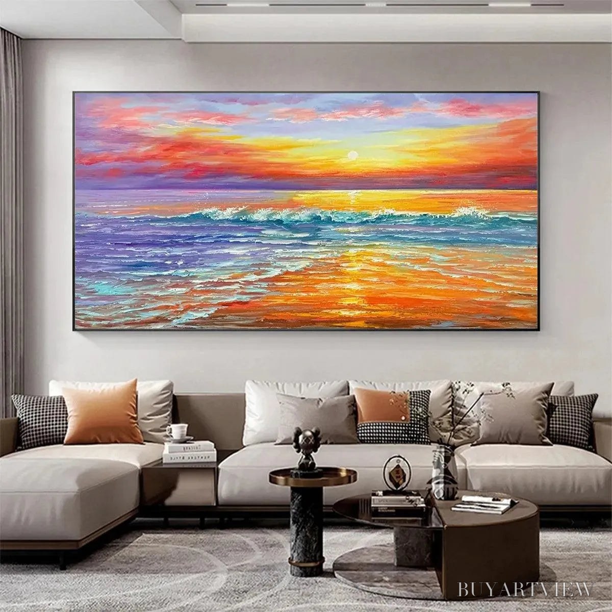 BUYARTVIEW Tropical Sunset Beach – Vibrant Coastal Painting - image 6