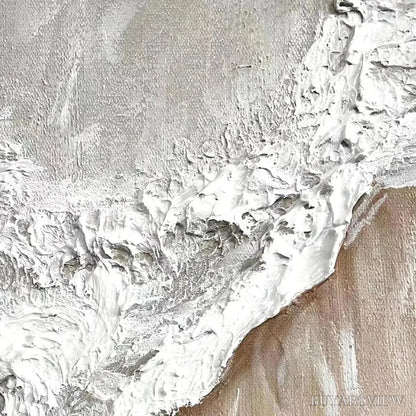 BUYARTVIEW Sandy Whispers – Minimalist Beach Waves Painting, Horizontal - image 3