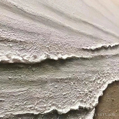 BUYARTVIEW Serene Shore – Textured Coastal Landscape Painting in Beige - image 3