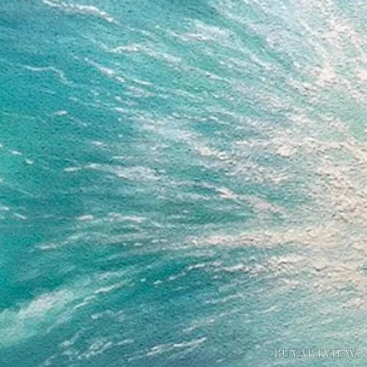 BUYARTVIEW Turquoise Crash – Textured Abstract Seascape Painting in Teal and Black - image 3