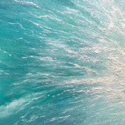 BUYARTVIEW Turquoise Crash – Textured Abstract Seascape Painting in Teal and Black - image 3