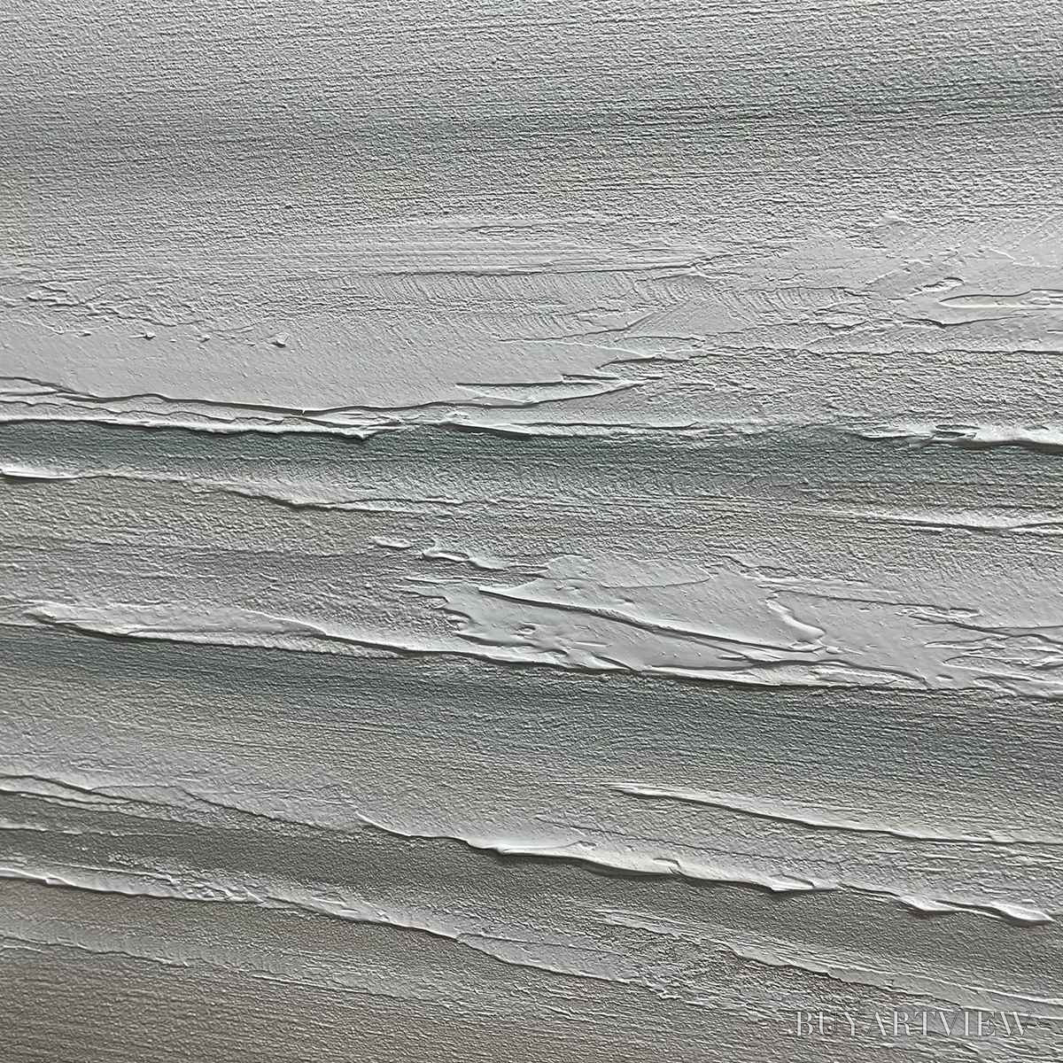 BUYARTVIEW Tranquil Coast – Minimalist Coastal Landscape Painting in Neutral Tones - image 6