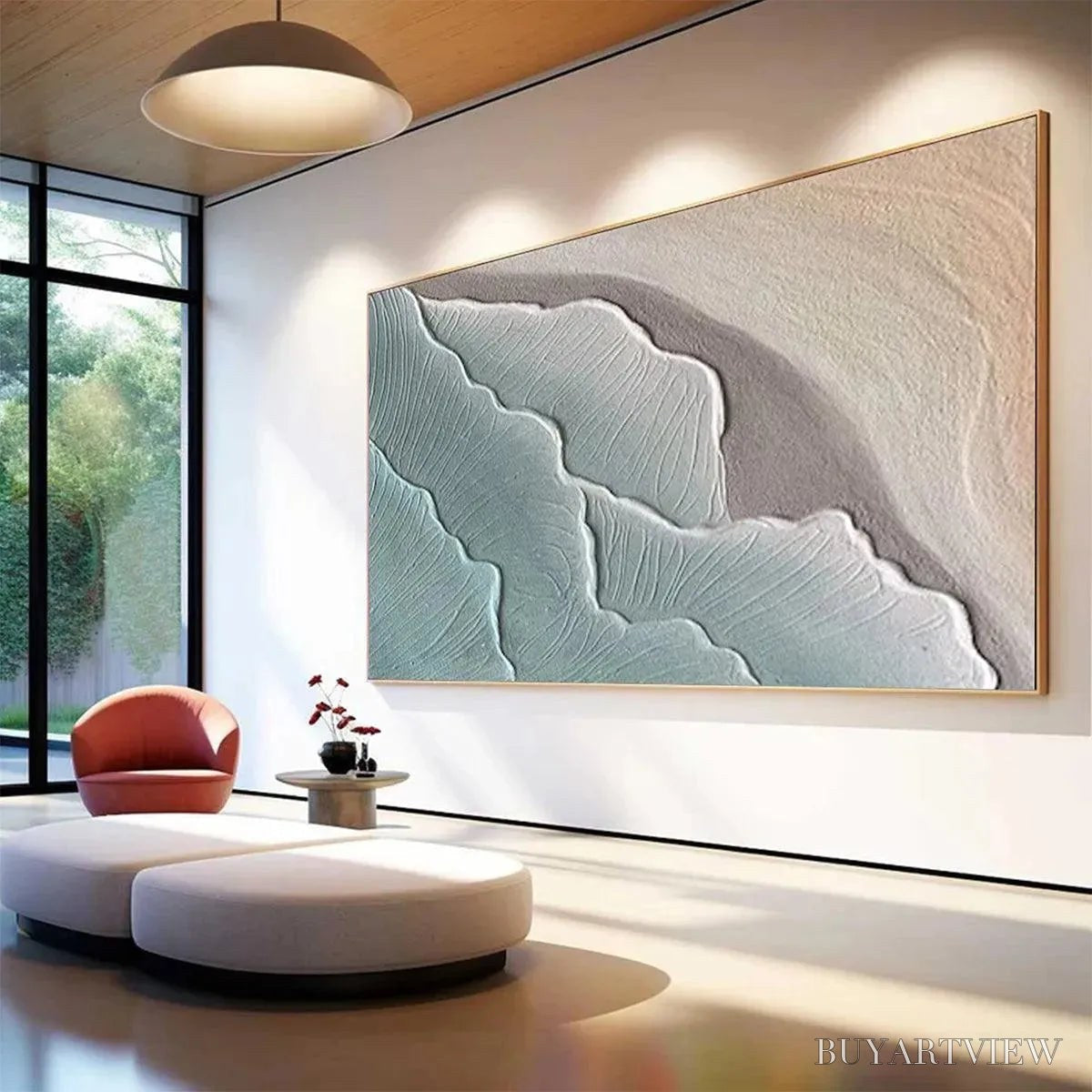 BUYARTVIEW Emerald Waves – Textured Abstract Seascape Painting in Teal - image 4