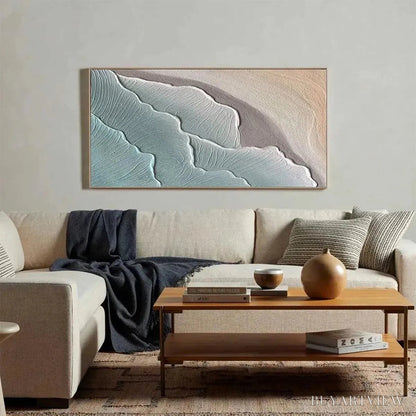 BUYARTVIEW Emerald Waves – Textured Abstract Seascape Painting in Teal - image 5